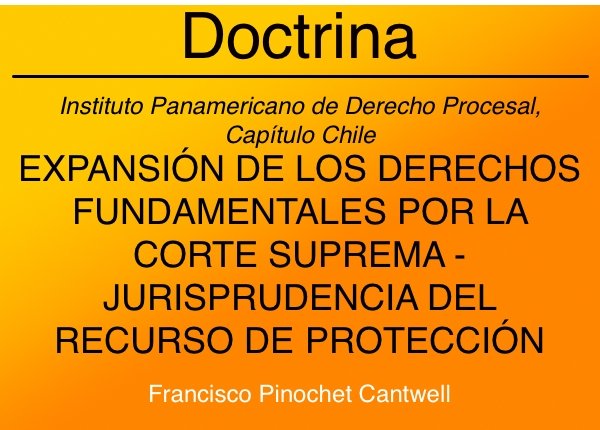 EXPANSIÓN DE LOS DERECHOS FUNDAMENTALES POR LA CORTE SUPREMA - JURISPRUDENCIA DEL RECURSO DE PROTECCIÓN - FRANCISCO PINOCHET CANTWELL